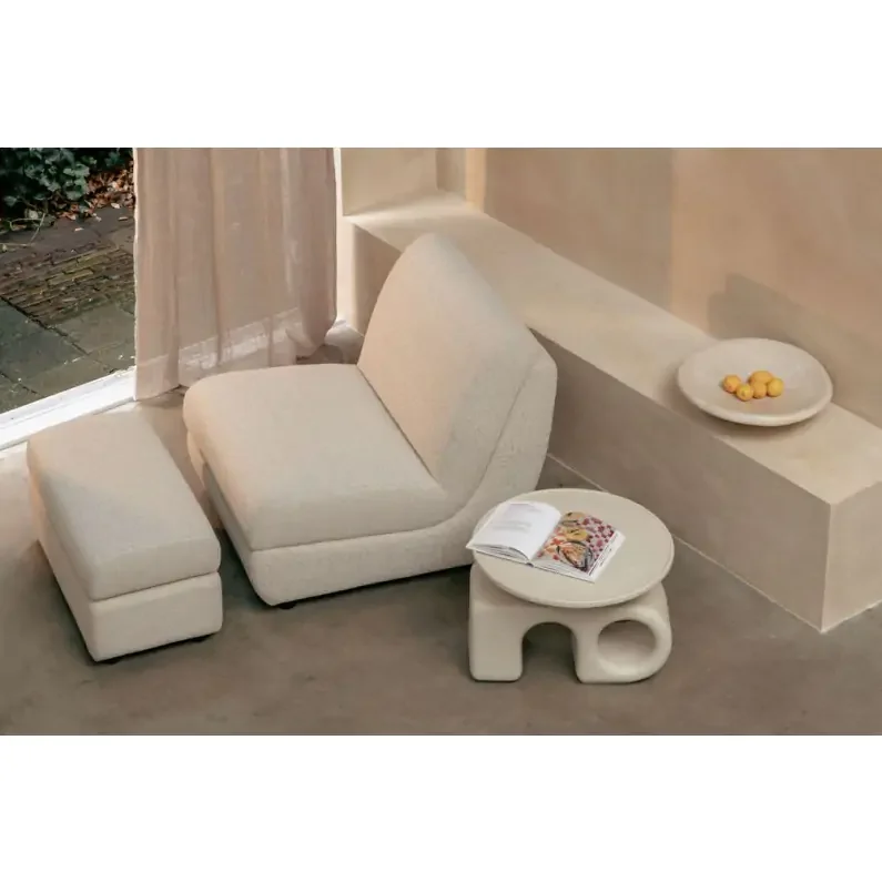 ZUIVER Mississippi udendrs loungestol - beige olefin fiber/polyester