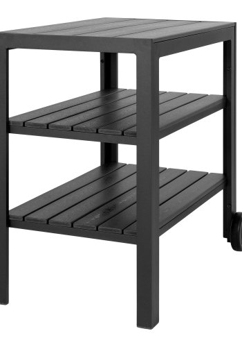 HOUSE NORDIC Serveringsvogn, aluminium/nonwood, sort, 3 hylder