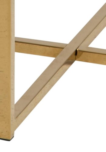 ACT NORDIC Alisma hjrnebord - hvid/guld marmorpapir/metal, rund (50)