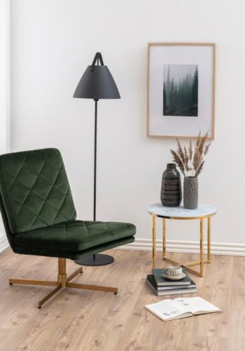 ACT NORDIC Alisma hjrnebord - hvid/guld marmorpapir/metal, rund (50)