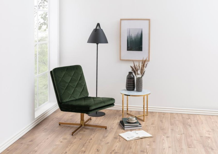 ACT NORDIC Alisma hjrnebord - hvid/guld marmorpapir/metal, rund (50)