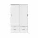 TVILUM Line garderobeskab, m. 2 skydelger og 4 skuffer - hvid folie