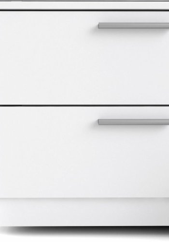 TVILUM Line garderobeskab, m. 2 skydelger og 4 skuffer - hvid folie