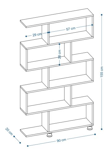 NORDVÄRK Nilüfer bogreol, hvid