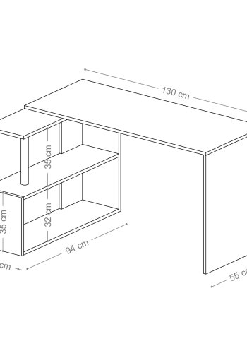 NORDVÄRK Gelincik arbejdsbord, hvid