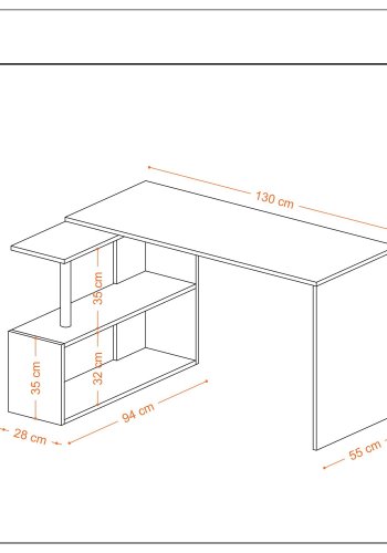 NORDVÄRK Gelincik arbejdsbord, hvid