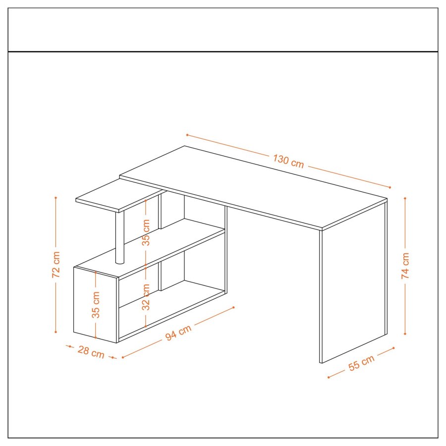 NORDVÄRK Gelincik arbejdsbord, hvid