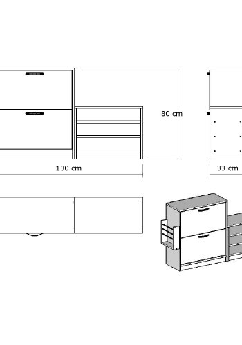 NORDVÄRK Trend skoskab, hvid