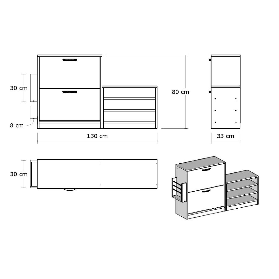 NORDVÄRK Trend skoskab, hvid