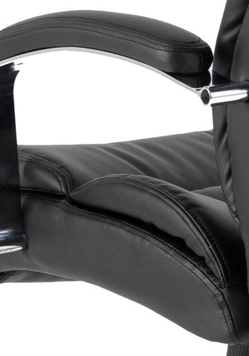 ACT NORDIC Benson skrivebordsstol, m. armln, hjul, dreje- og vippefunktion - sort PU og krom stl