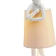 KARE DESIGN Animal Rabbit bordlampe - rosa linnedhr og hvid polyresin/stl (H:50cm)