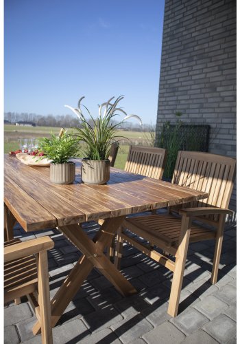 HOUSE NORDIC Murcia spisebord med krydsben - natur genbrugs teaktr, rektangulr (200x90)