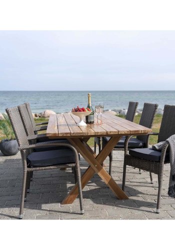 HOUSE NORDIC Murcia spisebord med krydsben - natur genbrugs teaktr, rektangulr (200x90)