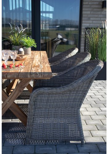 HOUSE NORDIC Murcia spisebord med krydsben - natur genbrugs teaktr, rektangulr (200x90)