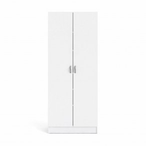 TVILUM garderobeskab, m. 2 lger og 5 hylder - hvid folie