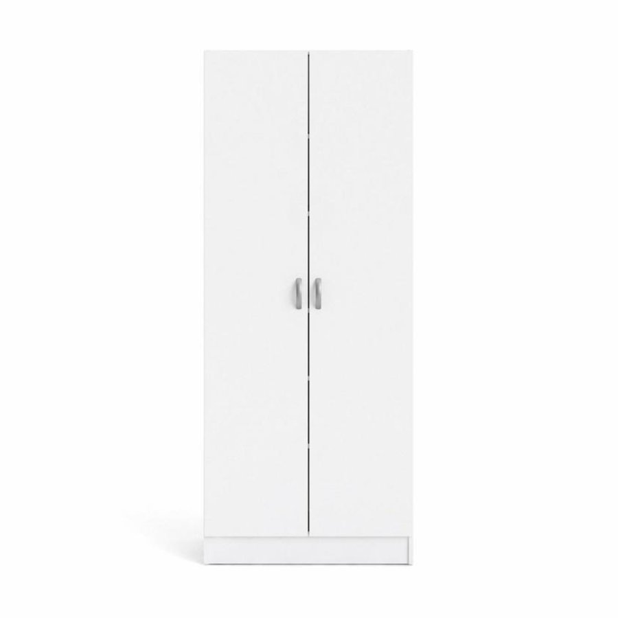TVILUM garderobeskab, m. 2 lger og 5 hylder - hvid folie
