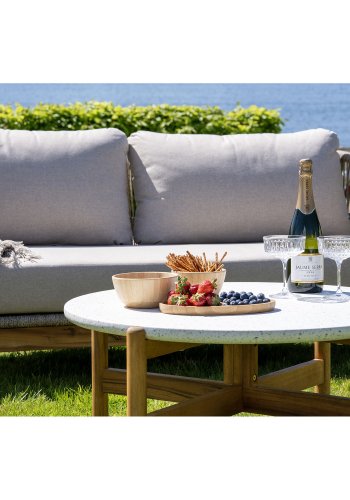 HOUSE NORDIC  Terracina Sofabord - Sofabord, akacie/terrazzo, natur<br>84,5x38,5 cm