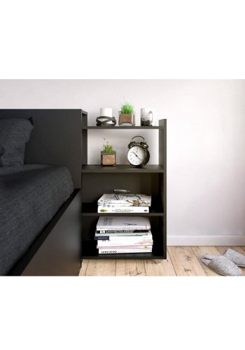 TVILUM Naia hovedgavl, m. 8 hylder - sort folie (140cm)