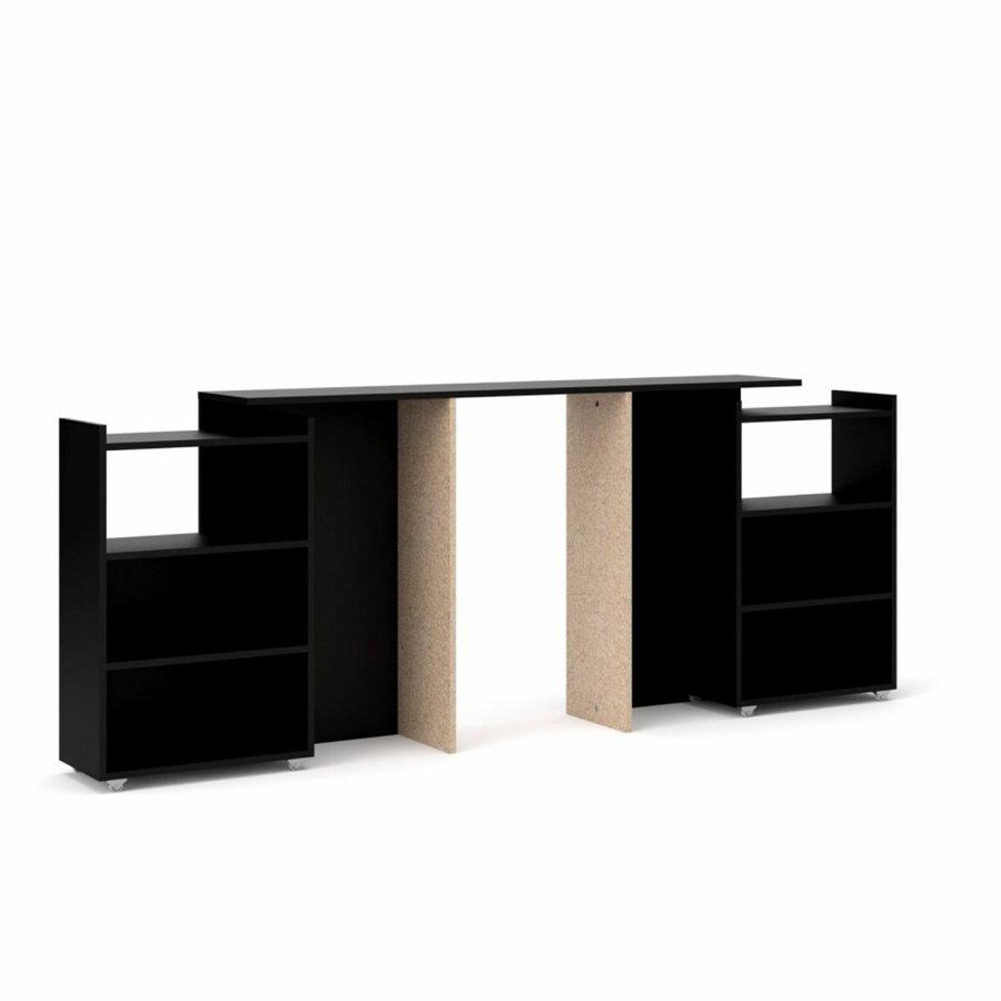 TVILUM Naia hovedgavl, m. 8 hylder - sort folie (140cm)