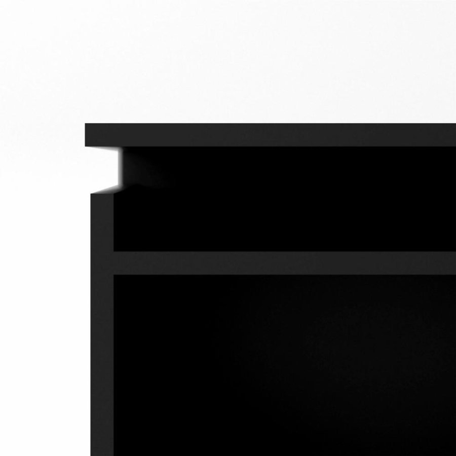 TVILUM Naia hovedgavl, m. 8 hylder - sort folie (140cm)