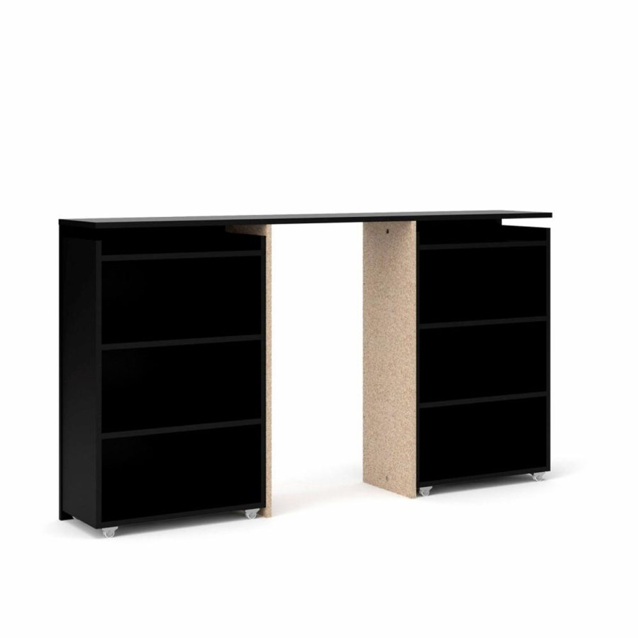 TVILUM Naia hovedgavl, m. 8 hylder - sort folie (160cm)