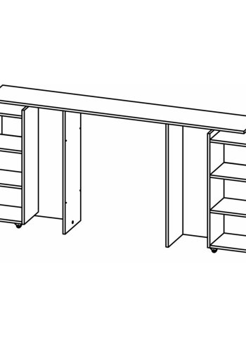 TVILUM Naia hovedgavl, m. 8 hylder - sort folie (160cm)