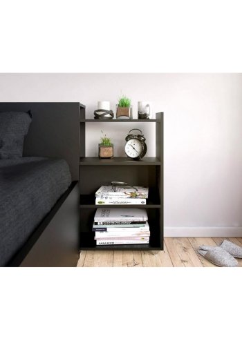 TVILUM Naia hovedgavl, m. 8 hylder - sort folie (160cm)