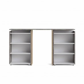 TVILUM Naia hovedgavl, m. 8 hylder - gr og hvid folie (140cm)