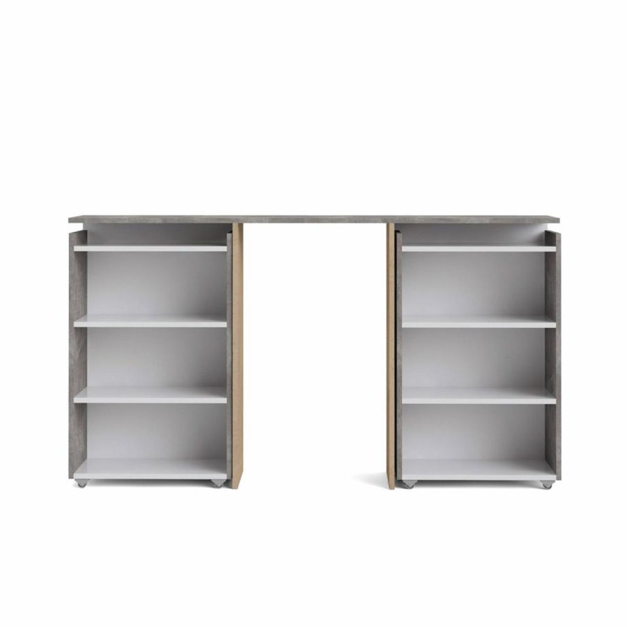 TVILUM Naia hovedgavl, m. 8 hylder - gr og hvid folie (140cm)