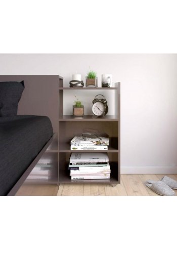 TVILUM Naia hovedgavl, m. 8 hylder - gr og hvid folie (140cm)