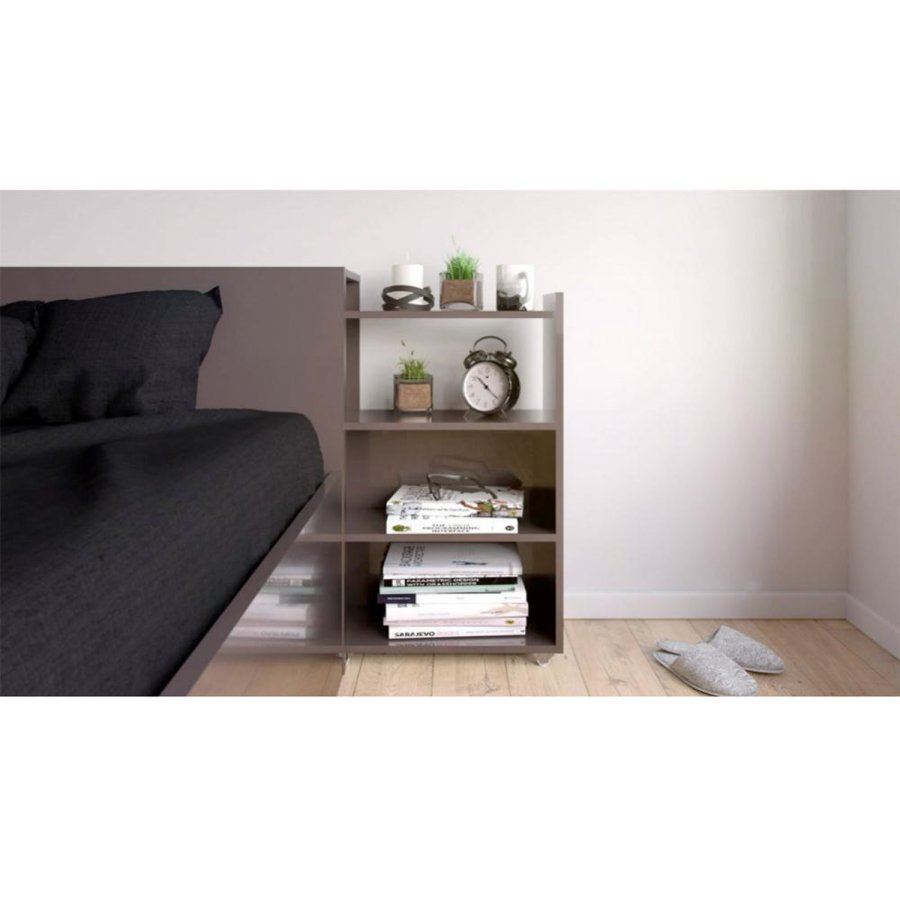 TVILUM Naia hovedgavl, m. 8 hylder - gr og hvid folie (140cm)