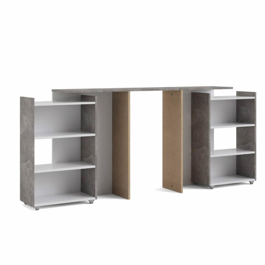 TVILUM Naia hovedgavl, m. 8 hylder - gr og hvid folie (140cm)