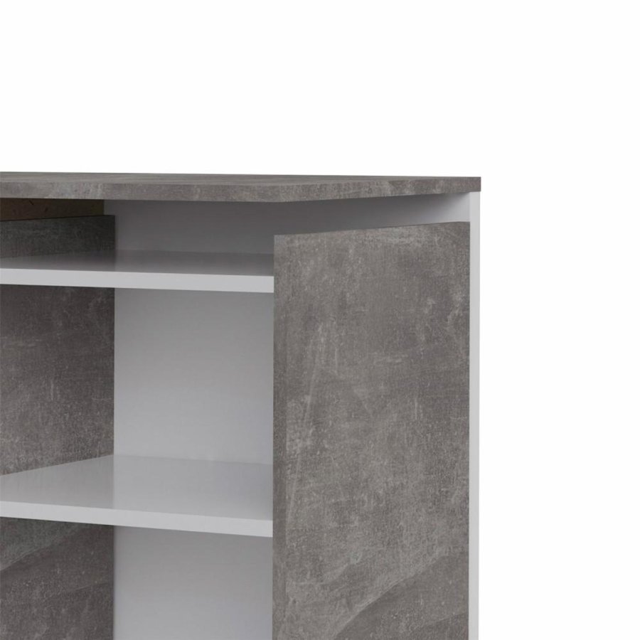 TVILUM Naia hovedgavl, m. 8 hylder - gr og hvid folie (140cm)