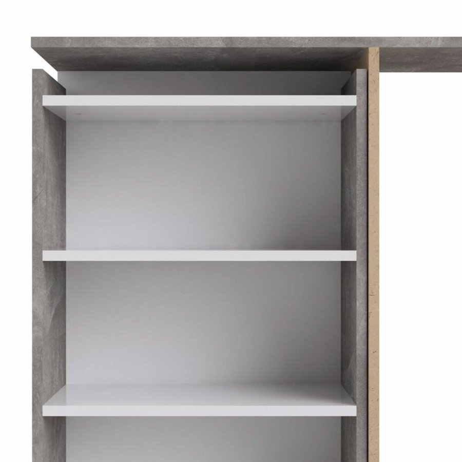 TVILUM Naia hovedgavl, m. 8 hylder - gr og hvid folie (140cm)