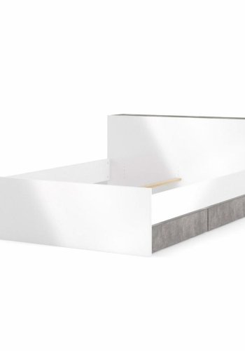 TVILUM Naia hovedgavl, m. 8 hylder - gr og hvid folie (140cm)