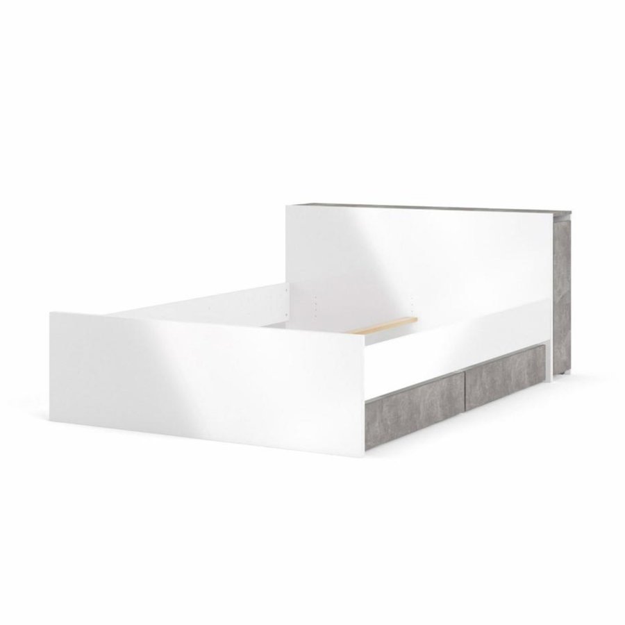 TVILUM Naia hovedgavl, m. 8 hylder - gr og hvid folie (140cm)