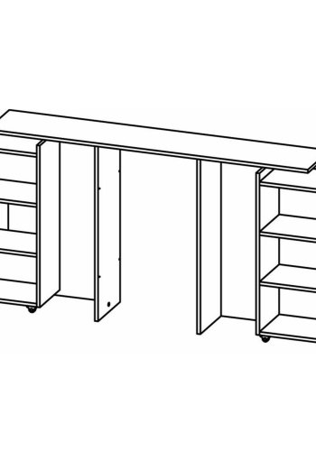 TVILUM Naia hovedgavl, m. 8 hylder - gr og hvid folie (140cm)