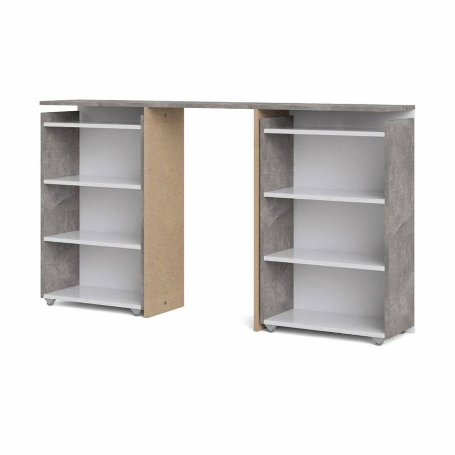 TVILUM Naia hovedgavl, m. 8 hylder - gr og hvid folie (140cm)