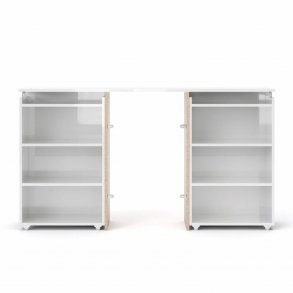 TVILUM Naia hovedgavl, m. 8 hylder - hvid spnplade (140cm)