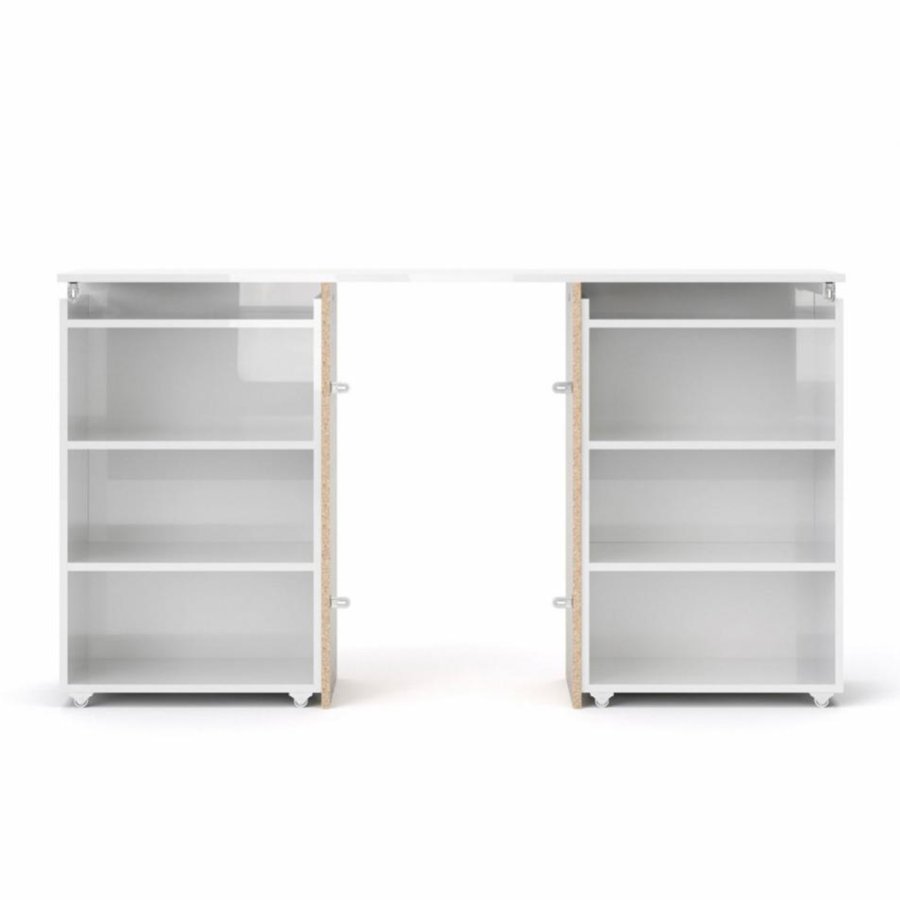 TVILUM Naia hovedgavl, m. 8 hylder - hvid spnplade (140cm)