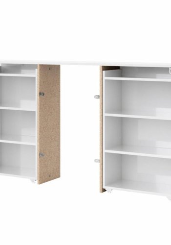 TVILUM Naia hovedgavl, m. 8 hylder - hvid spnplade (140cm)