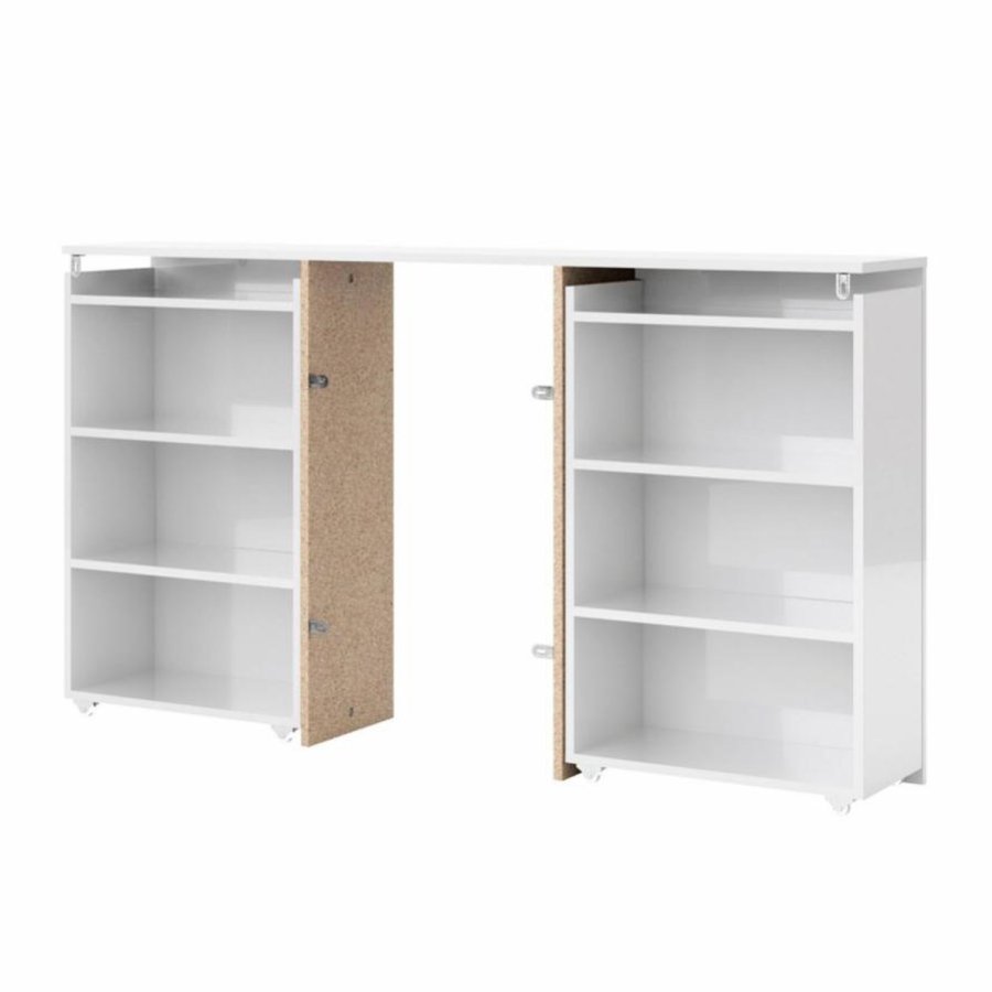 TVILUM Naia hovedgavl, m. 8 hylder - hvid spnplade (140cm)