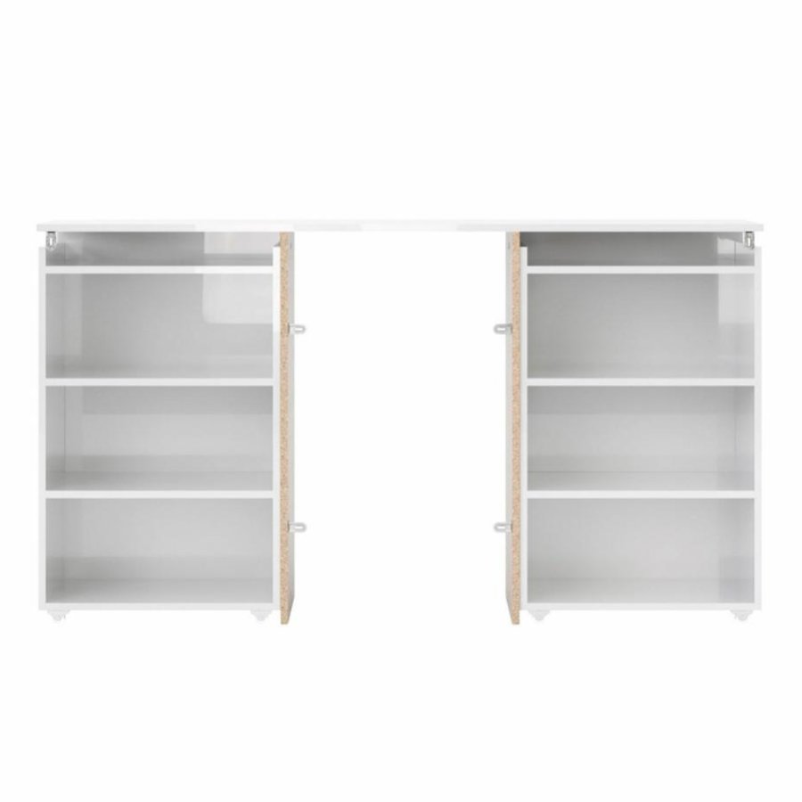 TVILUM Naia hovedgavl, m. 8 hylder - hvid spnplade (140cm)