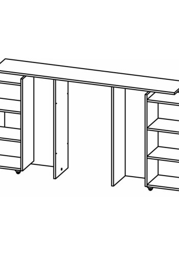 TVILUM Naia hovedgavl, m. 8 hylder - hvid spnplade (140cm)