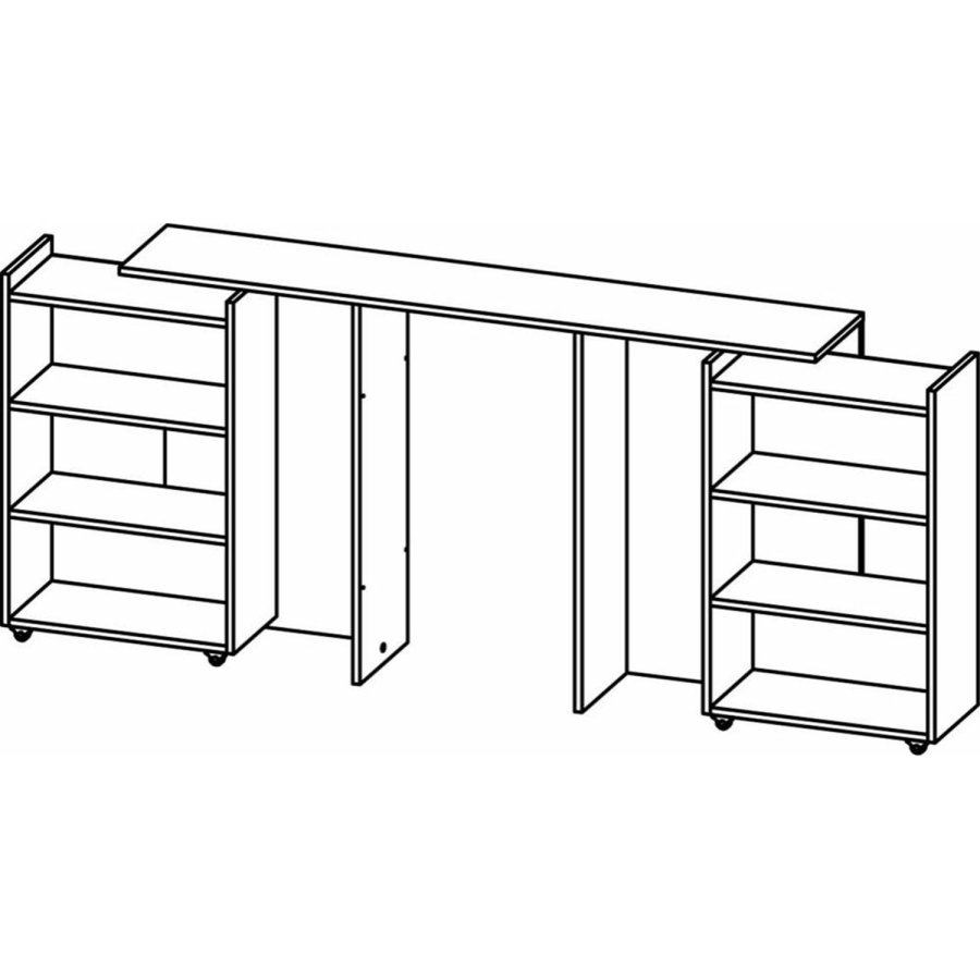 TVILUM Naia hovedgavl, m. 8 hylder - hvid spnplade (140cm)