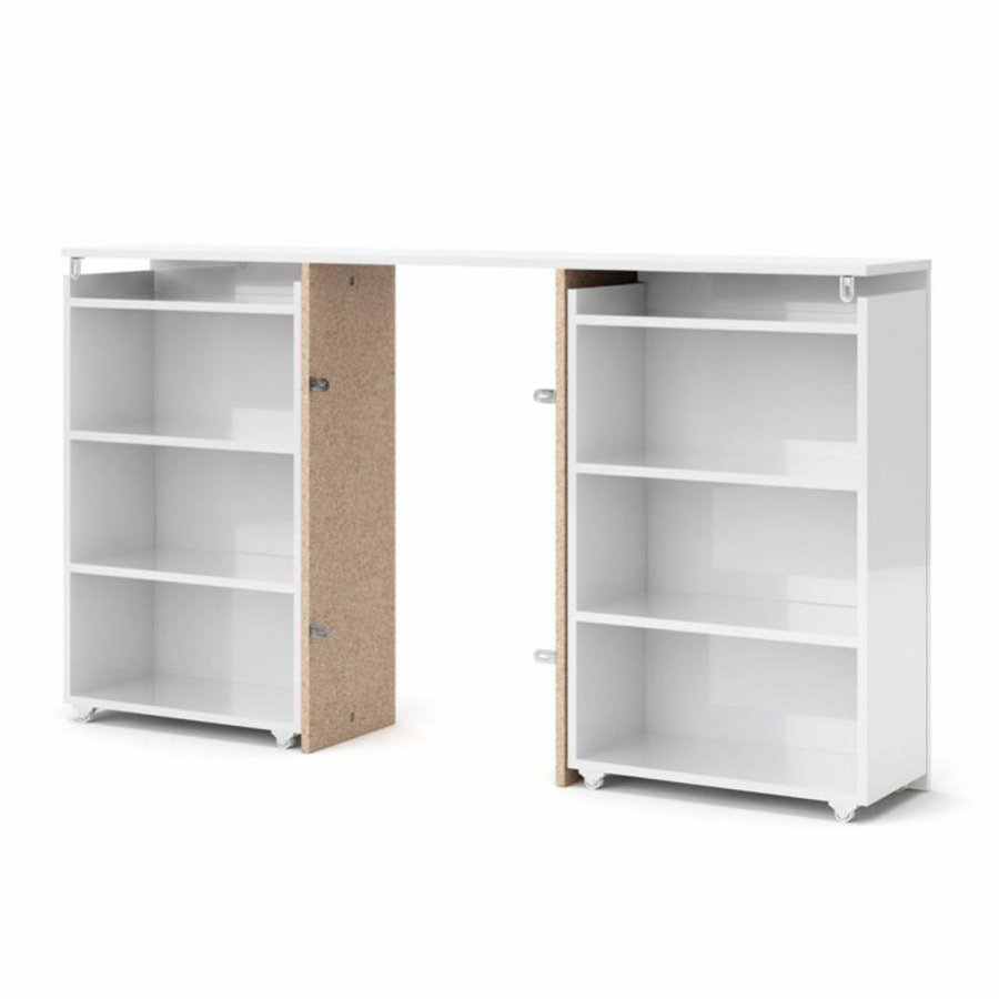 TVILUM Naia hovedgavl, m. 8 hylder - hvid spnplade (140cm)