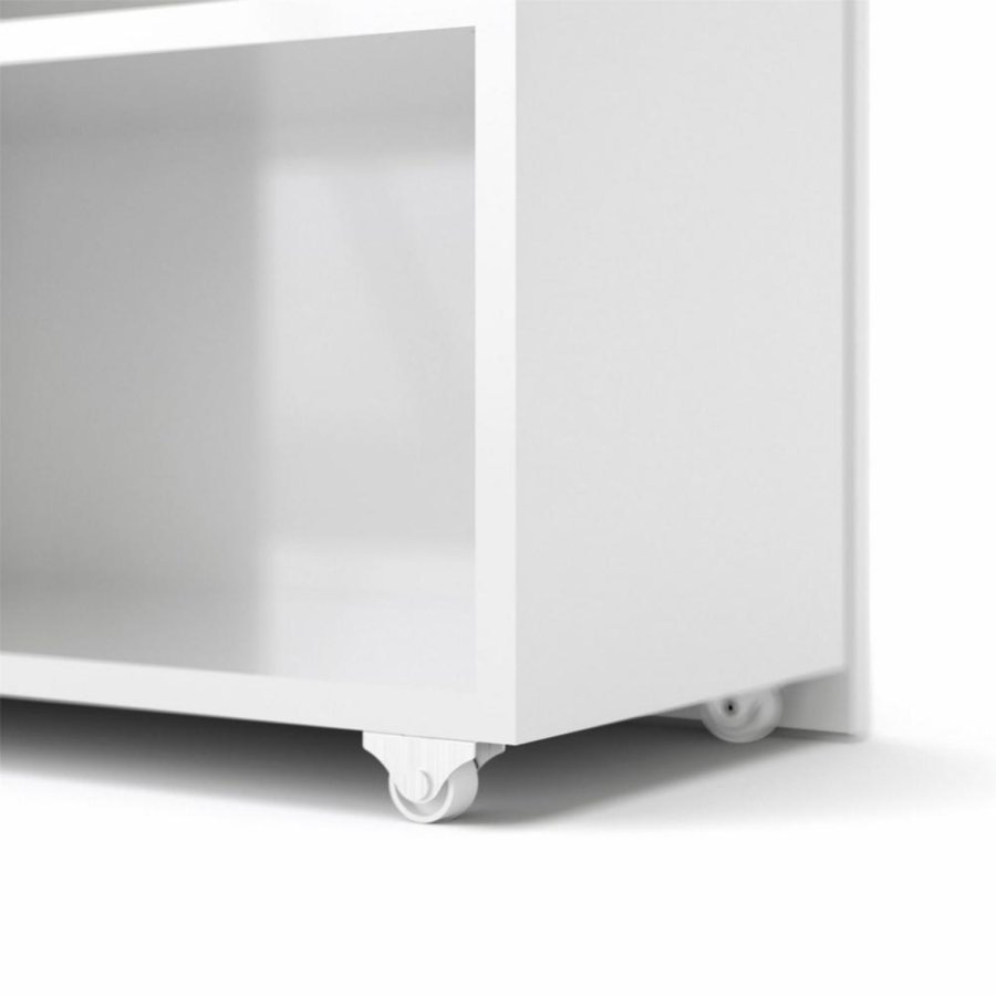 TVILUM Naia hovedgavl, m. 8 hylder - hvid spnplade (140cm)