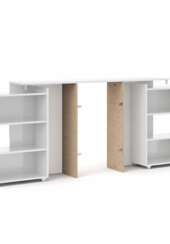 TVILUM Naia hovedgavl, m. 8 hylder - hvid spnplade (140cm)