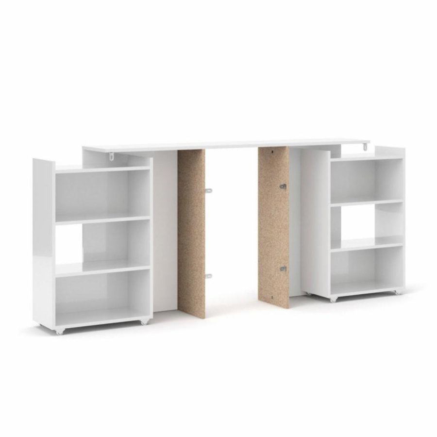 TVILUM Naia hovedgavl, m. 8 hylder - hvid spnplade (140cm)