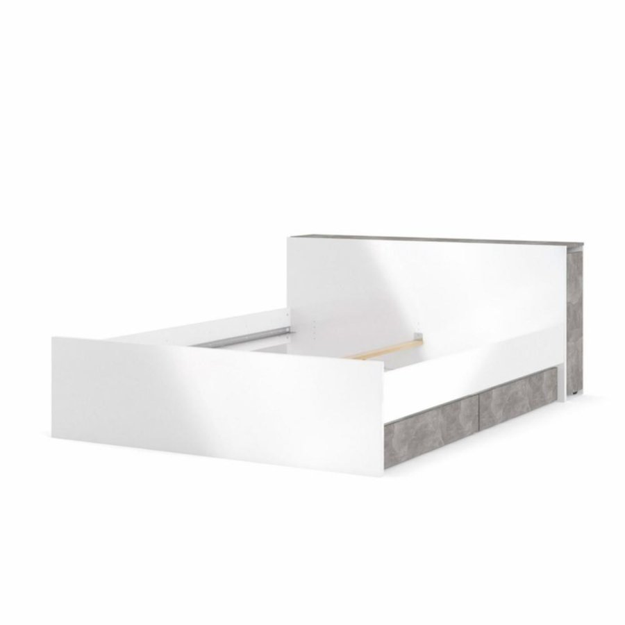 TVILUM Naia hovedgavl, m. med opbevaring - gr folie og spnplade (160cm)